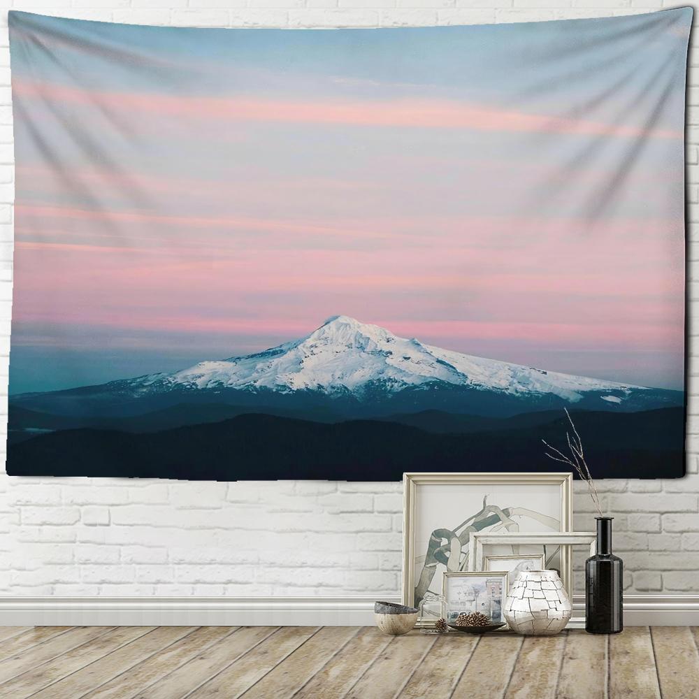 Modern Snow Mountain Landscape Painting Tapestry Wall Hanging Bohemian Nature Scenery Living Room Home Decor
