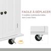 Kitchen Island Trolley Multi-Storage 2 Drawers 2 Cupboards 2 Doors with Shelf Bottle Rack Towel Rack and Adjustable Shelf MDF White Rubberwood