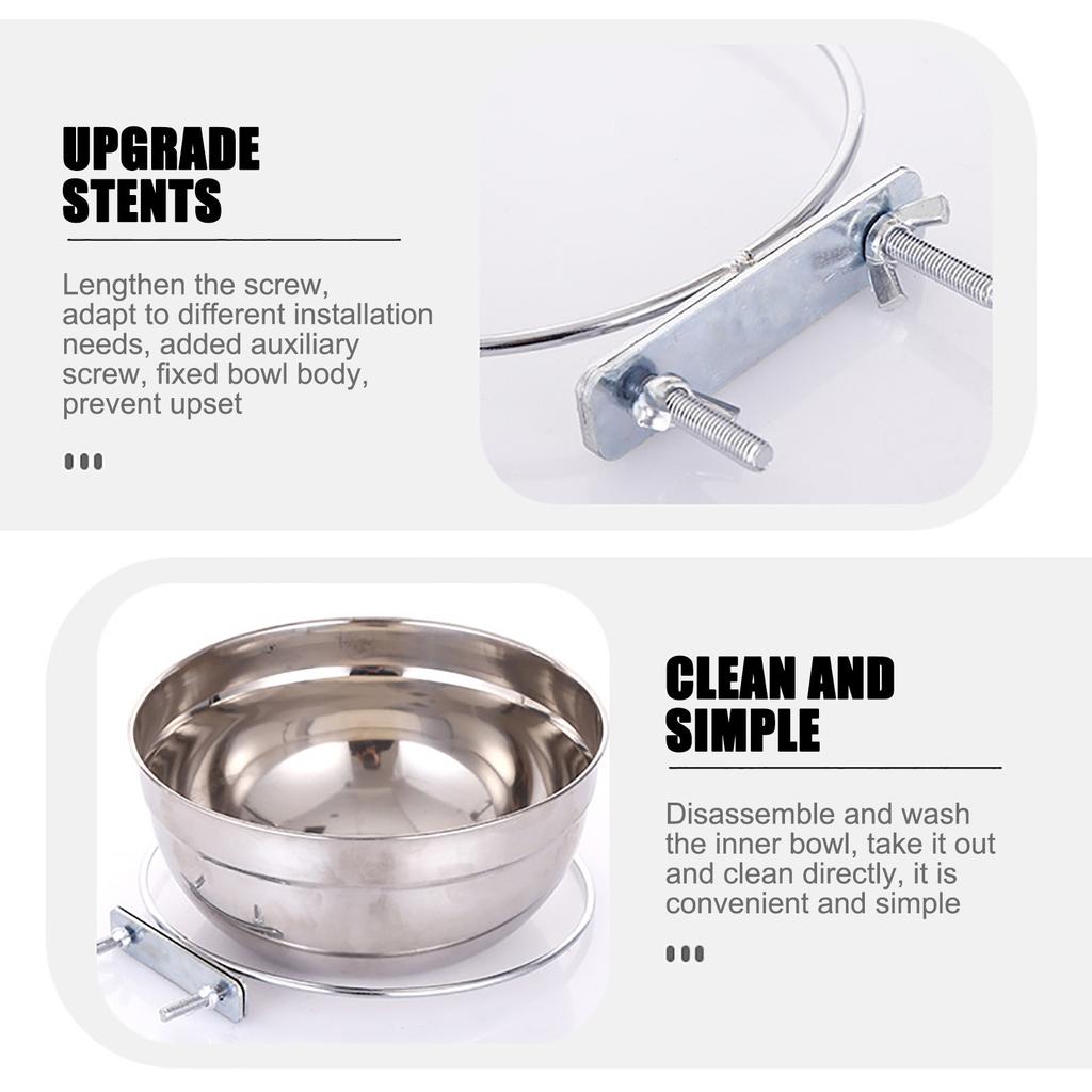 Ordinary Stainless Steel Dog Bowl Dog Cage Hanging Fixed Dog Basin