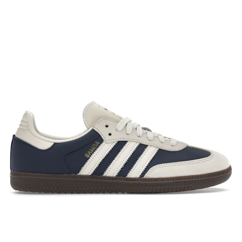 adidas Samba OG Night Indigo Crew White Women Sneakers Blue Cream-White Gold-Metallic IG1968