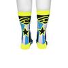 Cinelli STAR Fluorescent Socks, Yellow/Light Blue/Black, M/L