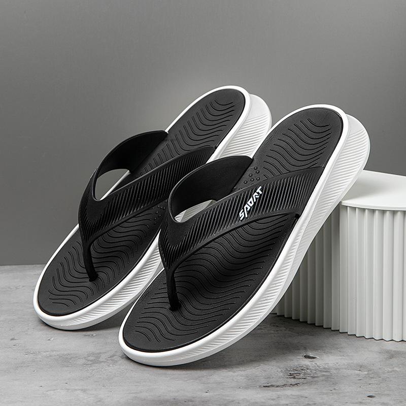 

Новые шлепанцы на толстой подошве, мужские летние нескользящие сандалии для отдыха на открытом воздухе, мужская студенческая повседневная пляжная обувь 42 белый