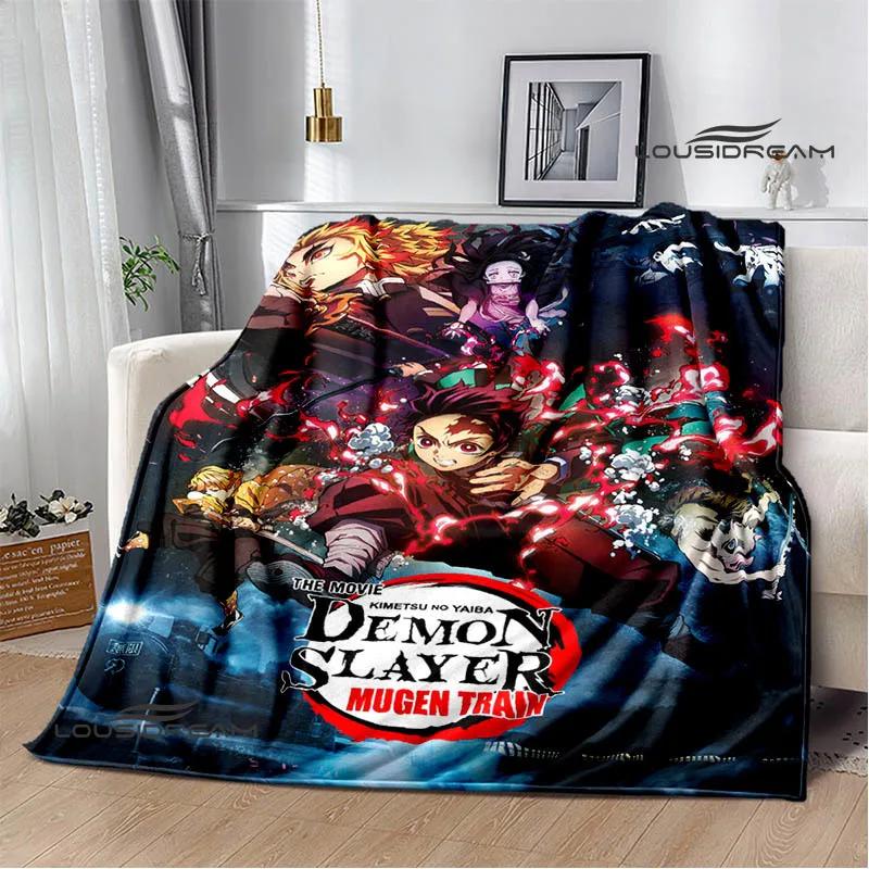 Demon Slayer s potiskem Dětská teplá deka Flanel Měkká a pohodlná deka na piknik Dárek k narozeninám