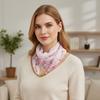 Elegant Luxury Floral Print Silk Scarf Magnetic Buckle Neck Covers Scarf  Neck Decorative