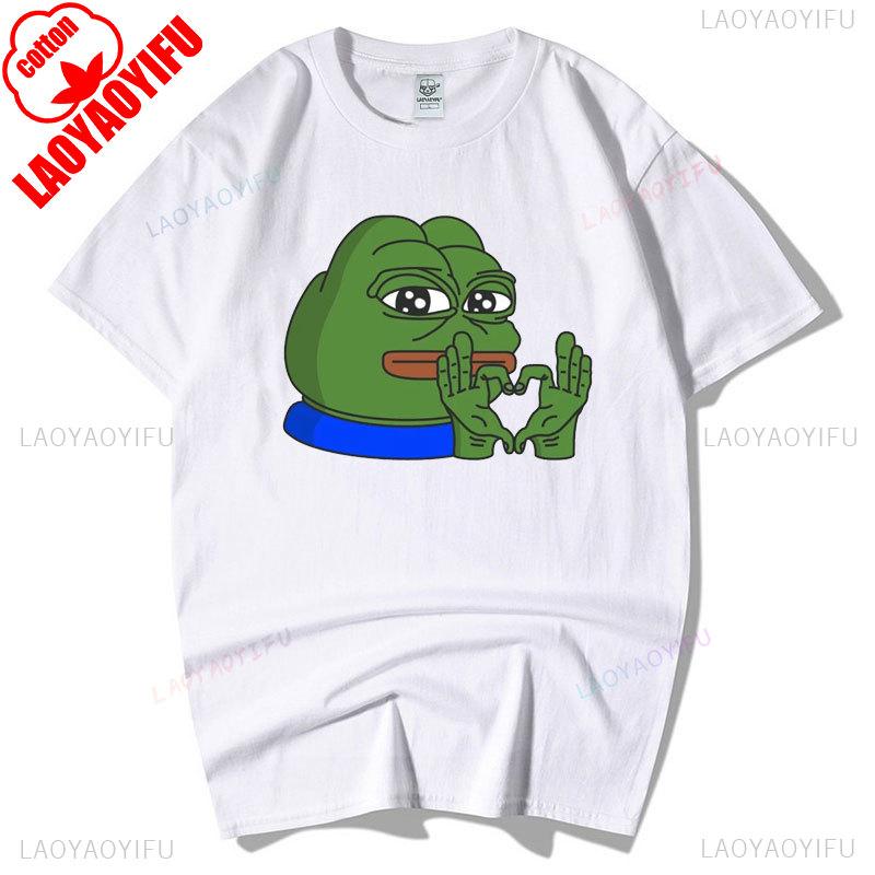 Sad Frog PEPE Funny Graphic T Shirts Summer Clothes for Man High Quality Cotton Short-sleev Tee-shirts Humor Camisetas Hombre
