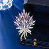 Elegant Crystal Wheat Sheaf Brooch Fashion High-End Lapel Pin Decorative Clothing Accessory for Jackets Coats and Dresses