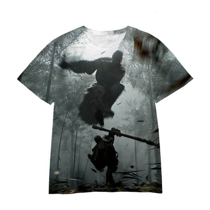 Wukong Cartoon Game 3D Digital Printed Loose Casual T-shirt