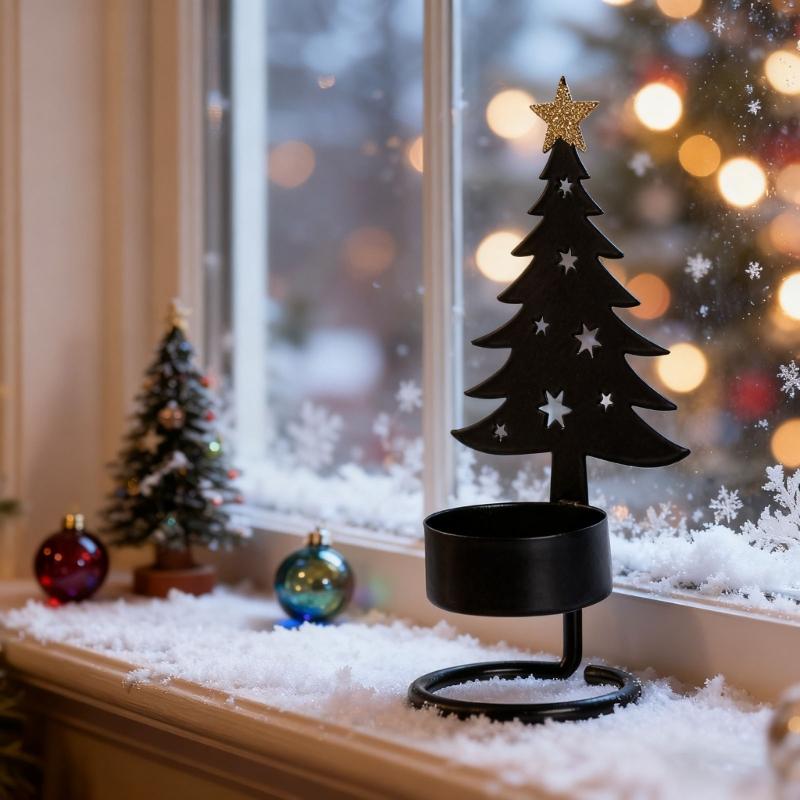 Christmas Tree Tealight Candle Holders,Iron Christmas Candle Holders Decorative Candle Stand for Party Table Centerpeices