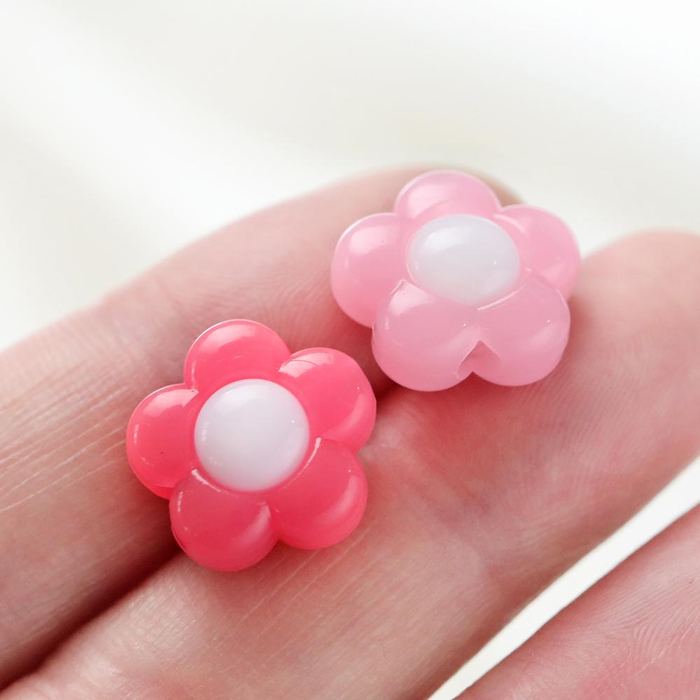 5-10 Stück/Los Gelee-Farbe Blume Acrylperlen Bunte Abstandshalterperlen Für Halskette Bastelarbeiten DIY Herstellungszubehör Großhandel