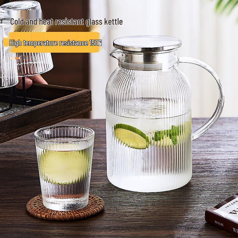 Versatile Ribbed Lead-Free Glass Tumblers, 265ml, Set of 6