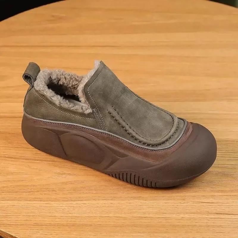 Women's Cotton Shoes 2025 New Winter Velvet Warm Thick Soled Cotton Shoes Fashionable Round Toe Anti Slip Casual Sports Shoes