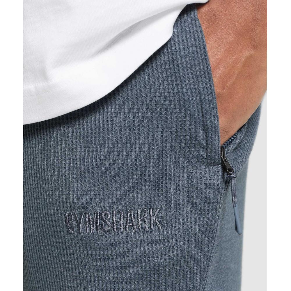 Gymshark Waffle Shorts Titanium Blue A1b4t Udpk