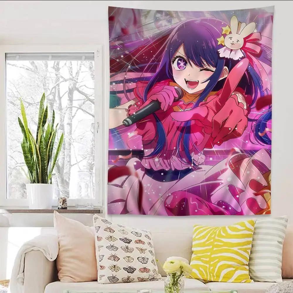 Anime Poster Tapestry Vibrant Idol Print Polyester Wall Hanging for Bedroom Japanese Manga and Anime Fan Home Decor