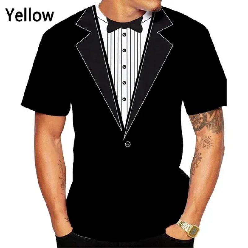 

Летняя мода с галстуком-бабочкой и 3d принтом, мужская и женская повседневная рубашка с коротким рукавом, искусственный костюм, смокинг, крутая уличная рубашка 5XL