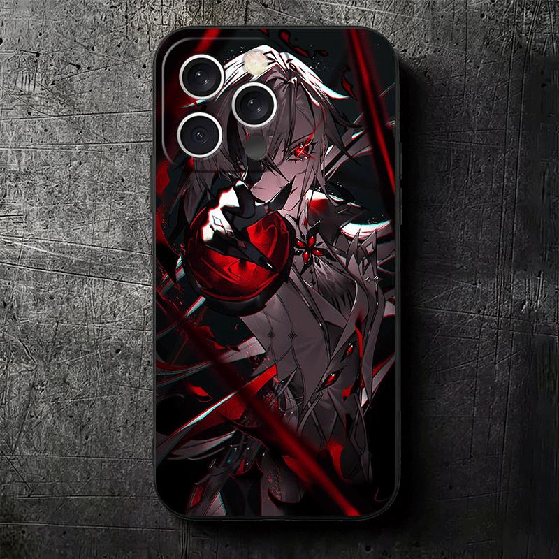 Genshin Impact Arlecchino Soft Phone Case for iPhone 16 16E 17 Air 15 Pro Max 14 Plus 13 Mini 11 12 7 Black Cover Back Shell