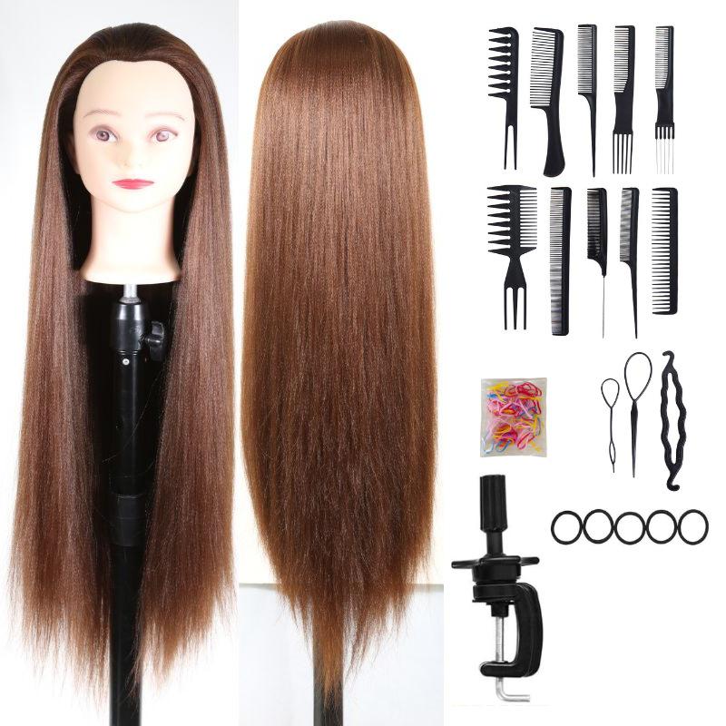 High Temperature Fiber Wig Mannequin Head for Hairdressing and Haircutting Training