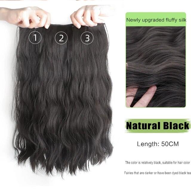 FOR Wig Women's Long Hair Three Piece Extension Long Curly Hair Increase Volume Fluffy Invisible Traceless Pad Hair Wig Pieces