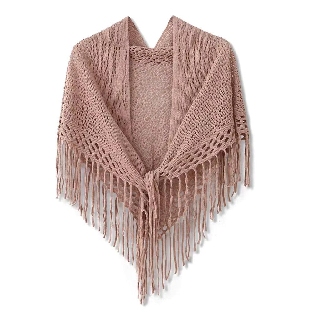 Retro Quasten Schals Vielseitige Damen Schals Trendige Strickschals für Damen
