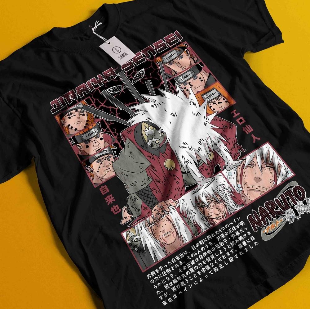 

Jiraya T-Shirt Naruto Tshirt Tsunade Shirt Madara Kakashi Itachi Minato Pain Tee 2XL