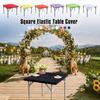 Solid Color Stain-Resistant Tablecloth Elastic Table Protector Durable Square Table Cover  Wedding
