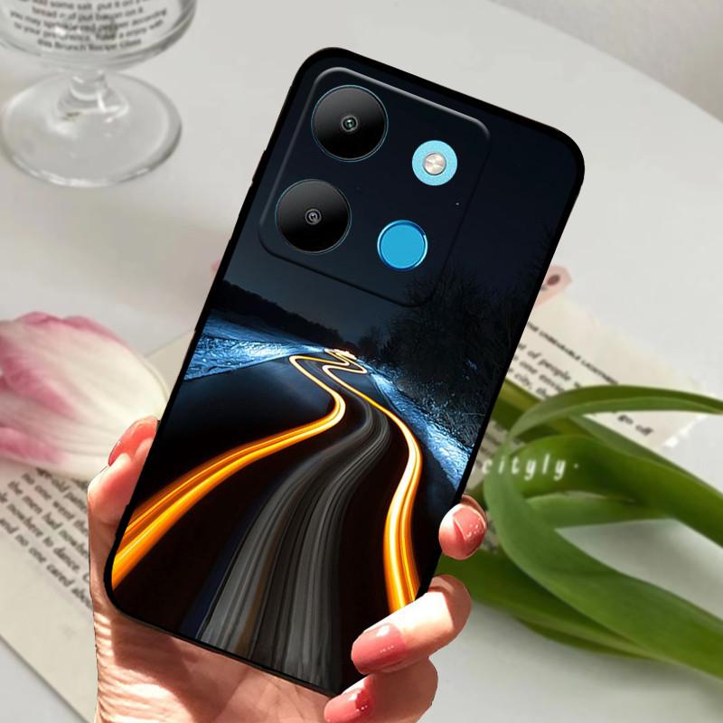For Infinix Smart 7 Case Luxury Silicone TPU Soft Phone Black Cover Cases For Infinix Smart7 X6515 Funda Protector Coque Capa