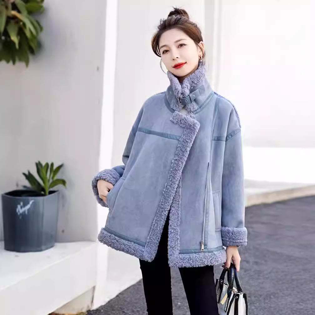 2024 Autumn/Winter Women's Thickened Lambswool & Deer Skin Jacket - Z5152