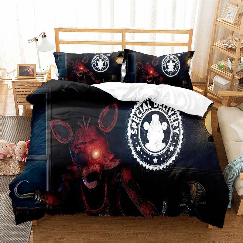 3D Teddy Bear Series Bedding Set Cartoon Anime Down Duvet and Pillowcase, Microfiber Fabric Washable and Quick Drying Home Decoration