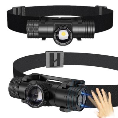 Super Jasna Latarka Czołowa z Czujnikiem Ruchu Wodoodporna IP68 Przenośna Latarka Kempingowa Ładowana przez USB-C Lampa Czołowa na Kemping Piesze Wycieczki