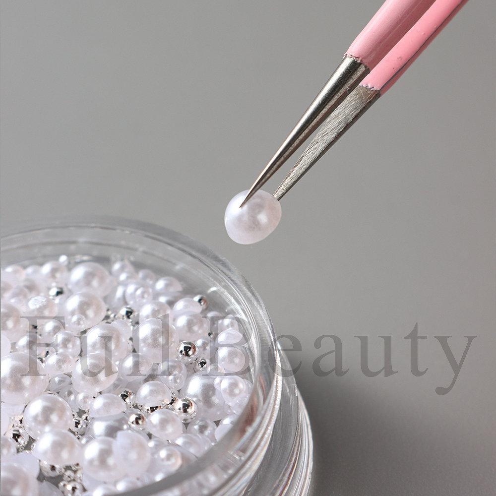 Nail Art Jewelry, Temperament French Atmosphere, Size Pearl Steel Ball Mixed Nail Jewelry