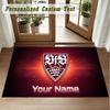 Crystal Velvet Square Rug Custom NameVfB Stuttgart FC Pattern Non Slip Home Floor Decor Rug