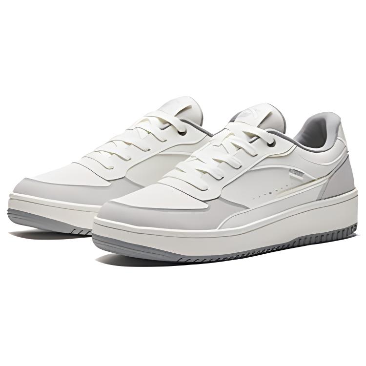 Anta Comfortable Versatile Wear-Resistant Non-Slip Low-Top Skate Shoes Men sneaker White Gray 912448018-1