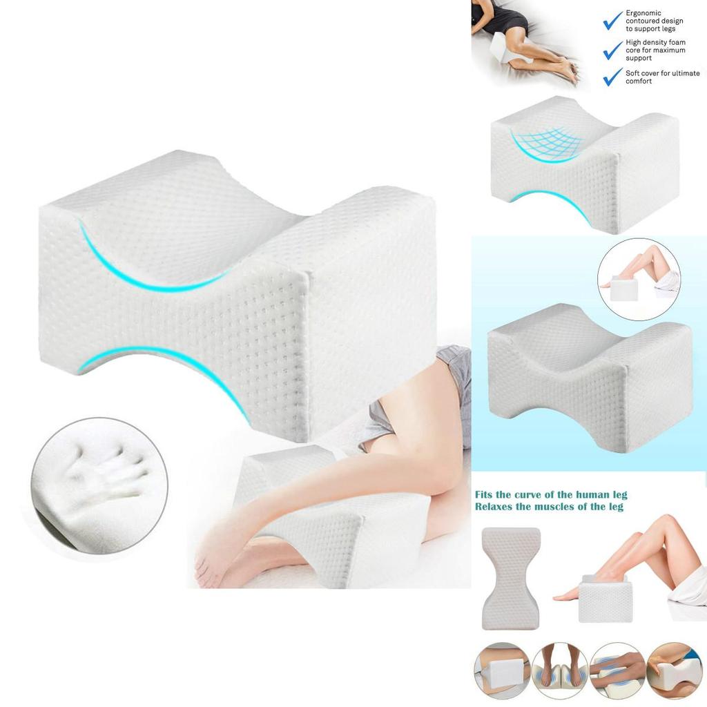 Memory Foam Knee Pillow For Side Sleepers With Ergonomic Design And Breathable Cover