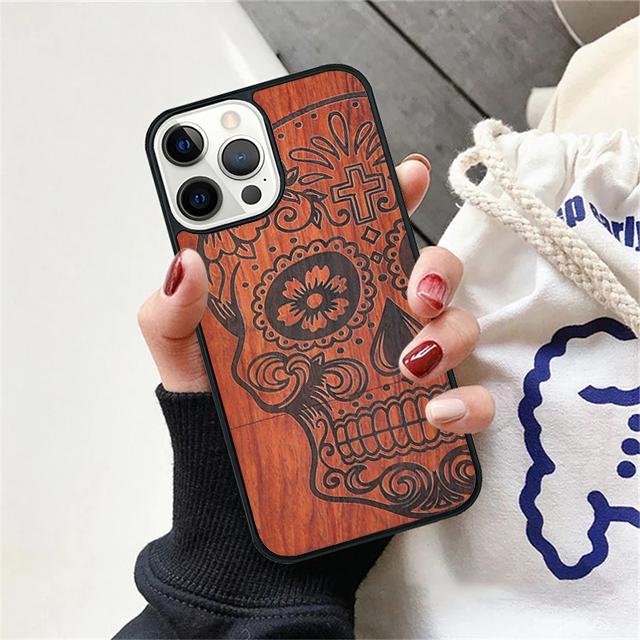 Bamboo Wooden ANIMALS Phone Case Cover For iPhone 17 Air 15 16e 14 13 12 Pro Max 11 Pro Max Plus Coque Shell