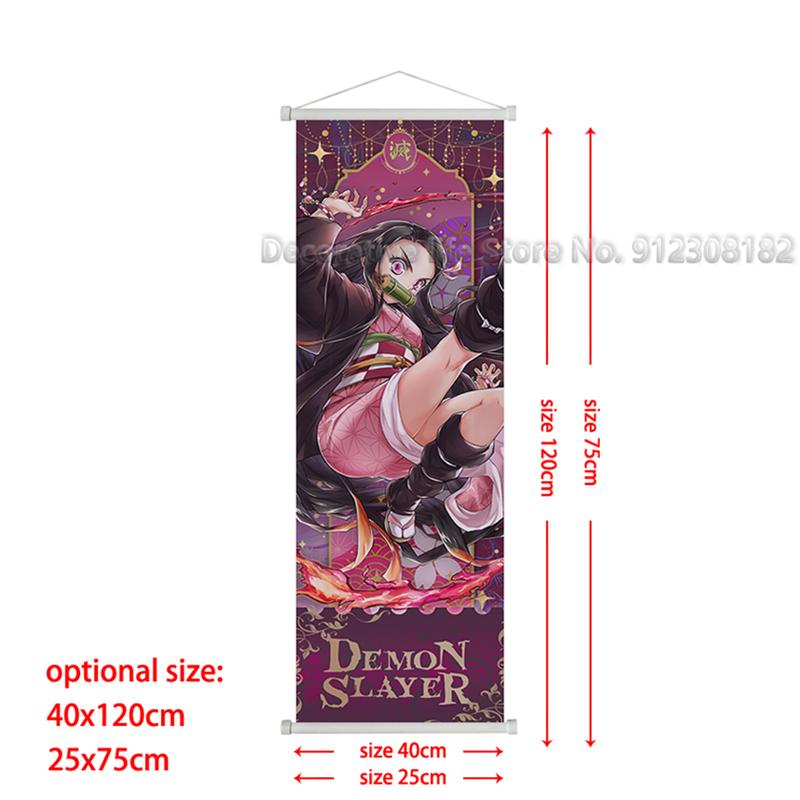 Demon Slayer Scroll Poster Kamado Tanjirou Canvas Painting Nezuko Classic Wall Art Pictures for Living Room Home Decoration