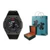 CASIO Men Liquid Crystal,Analog Dual Display Series 44mm Black Watch GA-2100-1A1(Watch3--)