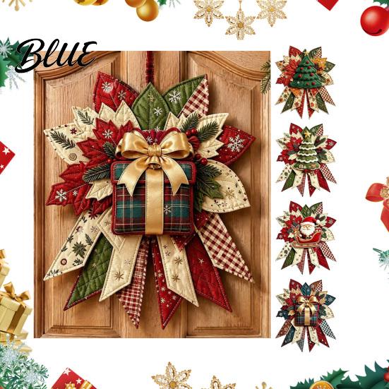 Customizable Holiday Party Favors Christmas DIY Quilted Bow Sewing Craft Kit, Pre-cut Patchwork Educational Crafting Kits for School Set, Door Hanger