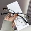 New Internet celebrity anti-blue glasses, big face and thin square metal glasses frame can be matched with degree myopia glasses
