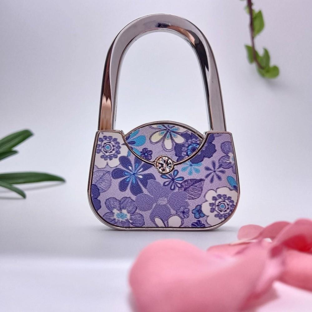 New Foldable Handbag Hook Cute Shape Portable Folding Bag Hook Alloy Material Lovely Design Purse Hanger Holder Home Decoration
