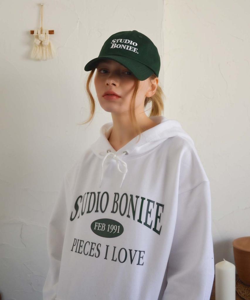 [Fleece Lined Selection] Arch Typo Logo Oversized Hoodie White