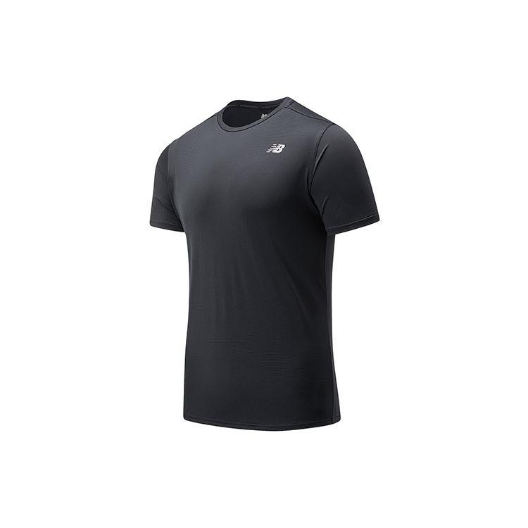 

Мужские футболки с круглым вырезом и логотипом New Balance, черные AMT03203-BK