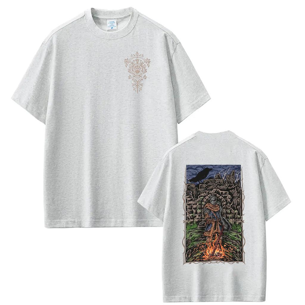 Dark Souls Game Player 2026 Graphic T Shirt Mens Retro Oversized Fashion Tshirts Casual Cotton Short Sleeve Tshirt Streetwear