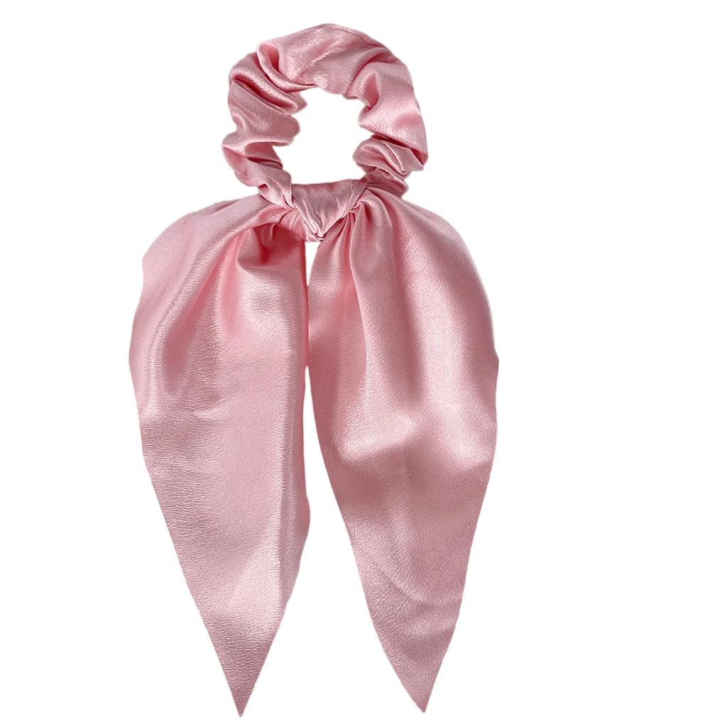 1 Stück Satin Langes Band Scrunchies Damen Mädchen Elastisches Gummi Schleife Haargummis Pferdeschwanzhalter Haaraccessoires