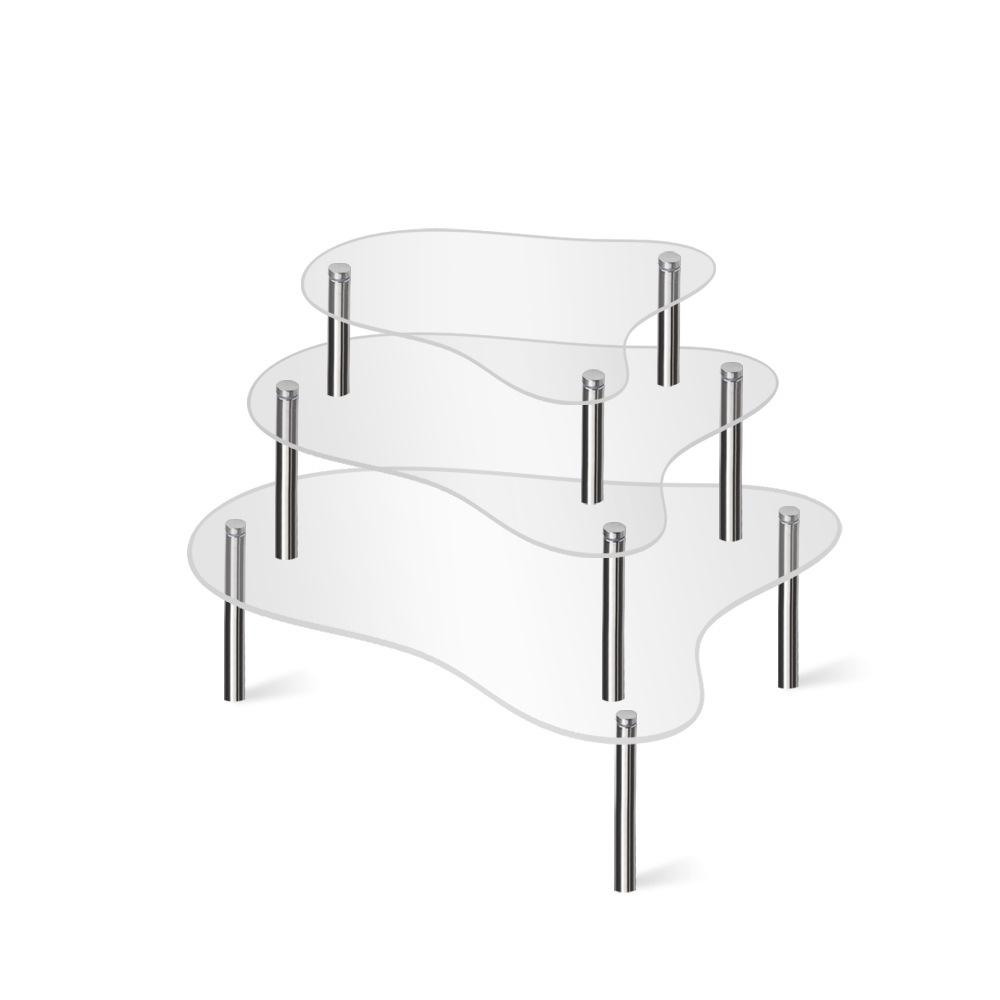 thumbnail: Set Van 4 Buffetstandaarden Acryl Wit - Kubusdisplay Voor Taart, Desserts En Sieraden