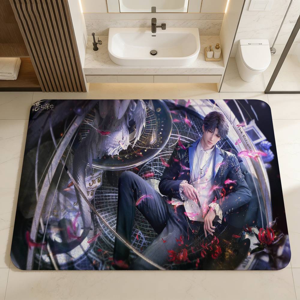 Love And Deep Space Game Hallway Carpet Washable Non-Slip Living Room Sofa Chairs Area Mat Kitchen Doormat Area Rug