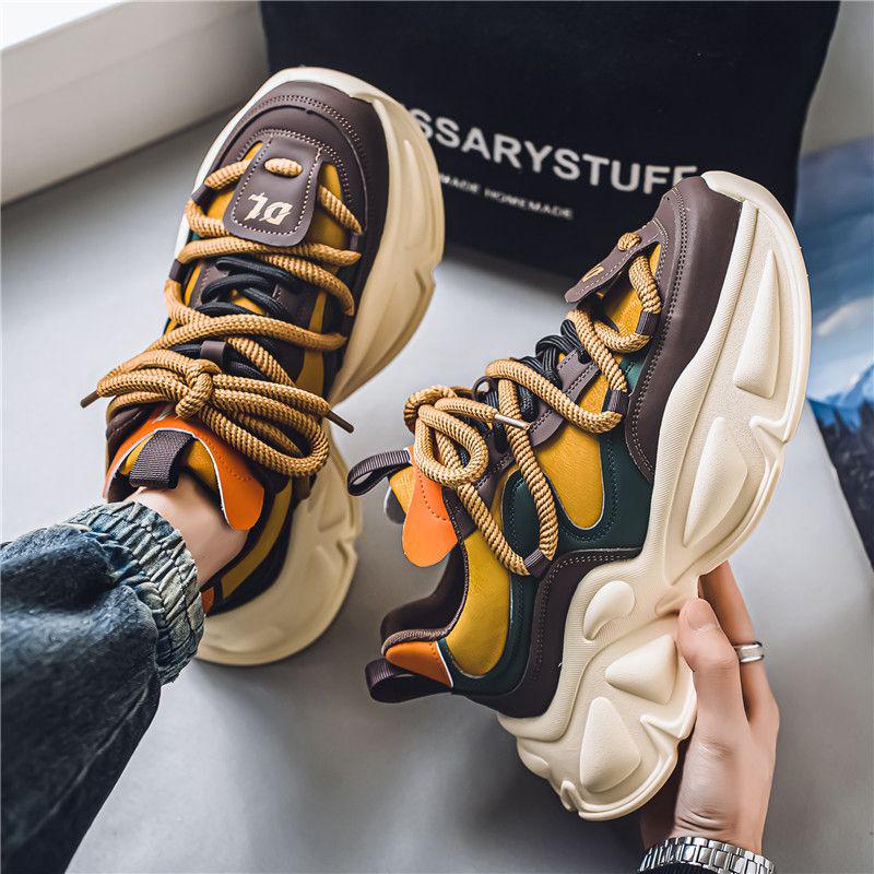 

Платформа Папа Мода 2025 Трендовые Мужские Кроссовки с Увеличением Роста (8 см) - Европейский стиль для осени/зимы 44