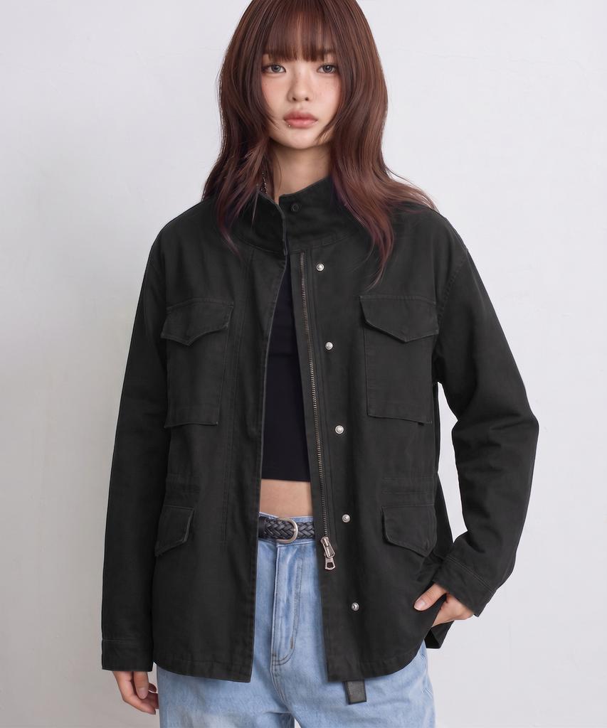 EUGGEN M-65 Oversized Field Jacket_Black