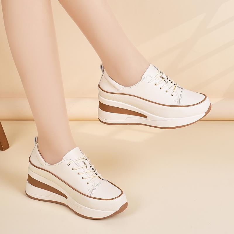 Spring/Autumn New Versatile Slope Heel Height Increasing Casual Women's Shoes Casual Shoes