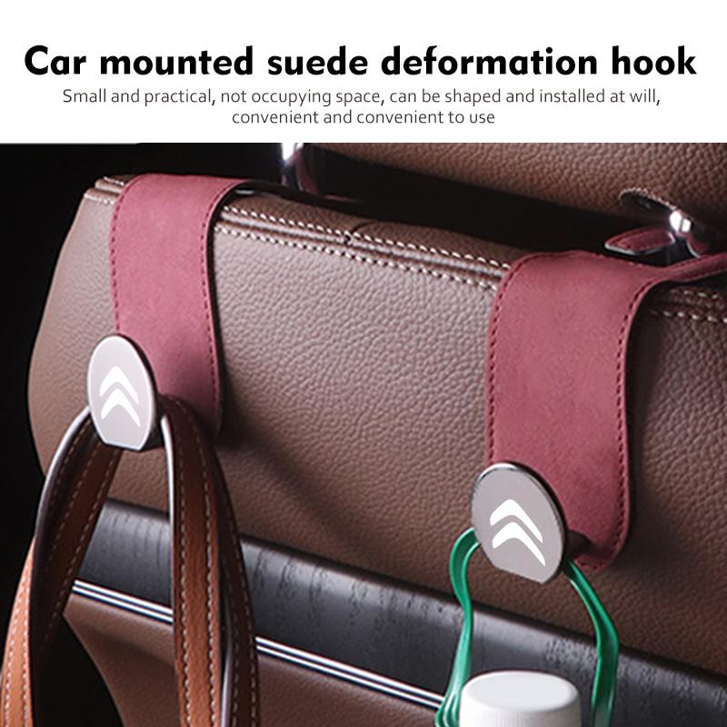 Hidden Car Back Seat Hook Headrest Suede Soft Hanging Hook For Citroen Jumper Celysee Cactus Picasso Aircross Saxo Grand