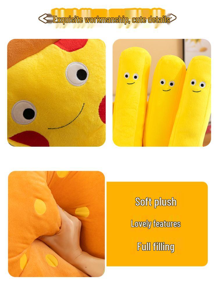 Plush Hamburger & Fries Pillow - Cute Snack Bag Doll Birthday Gift & Bedside Cushion
