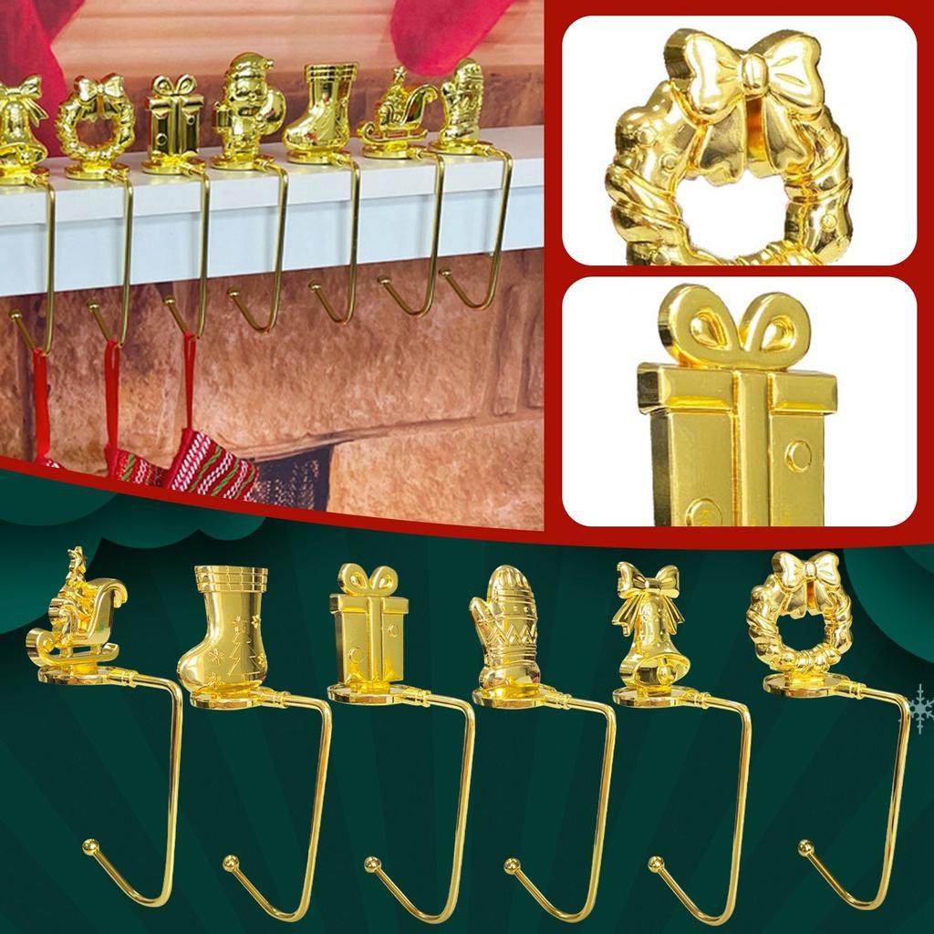 Christmas Fireplace Sock Hooks, Christmas Decoration Hooks